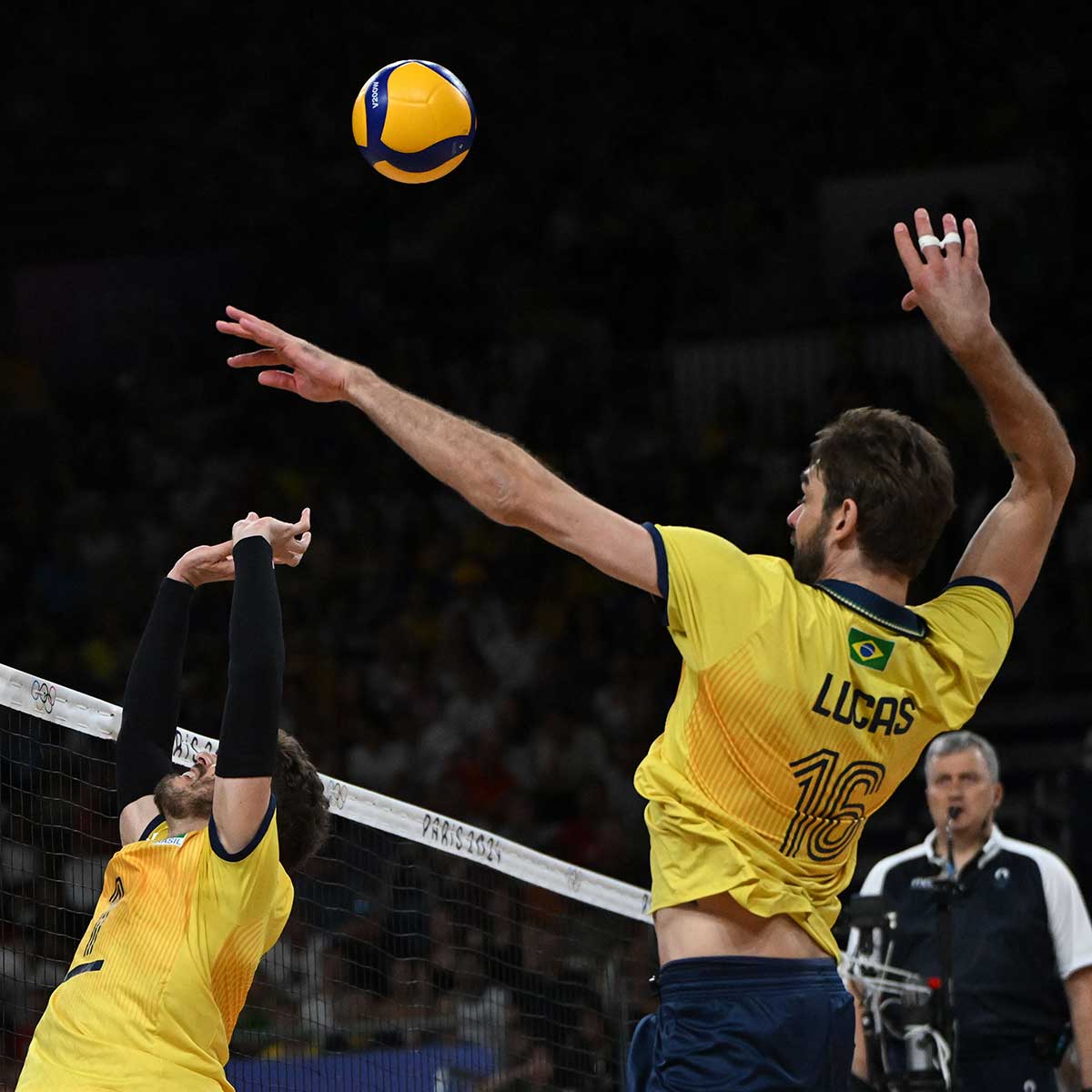 Jugadores de voleibol del equipo de Brasil en los JJOO Paris 2024