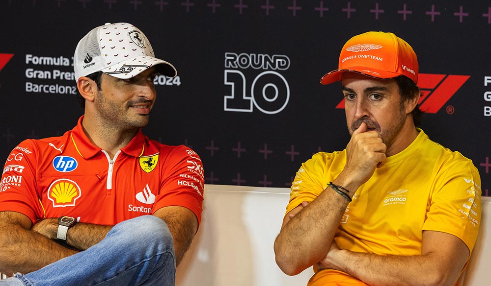 Los pilotos de F1 Carlos Sainz y Fernando Alonso